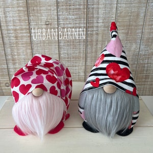 Valentine&#39;s Day Gnomes, Valentine&#39;s Day Gift, Tall Gnomes, Slouchy Hat Valentine&#39;s Gnomes