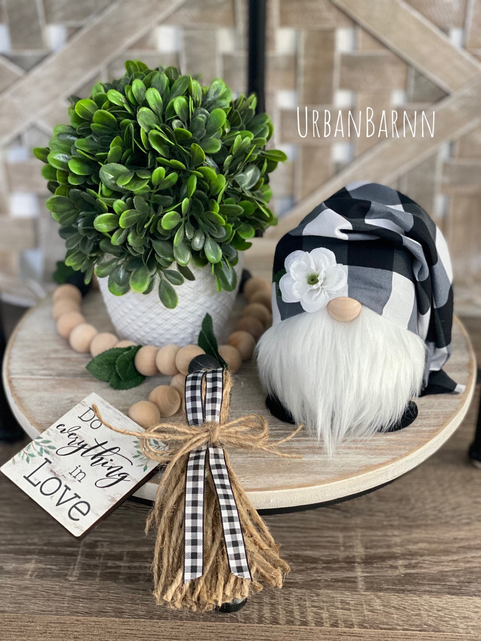 Lavender Swedish Gnomes Decorations for Home Pastel Purple Spring Summer  Tiered Tray Tomte Plush Decor Nordic Dwarf with Artificial Greenery Kitchen