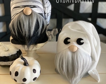 Mummy Gnome, Ghost Gnome,  Halloween Gnome, Tiered Tray Gnomes, Tiered Tray Decor,