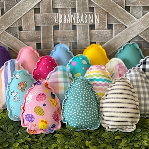 Easter Fabric Eggs, Stuffed Fabric  Mini Egg Pillows, Easter Tiered Tray Décor, Easter Eggs Pillows, Easter Day Décor, Bunny