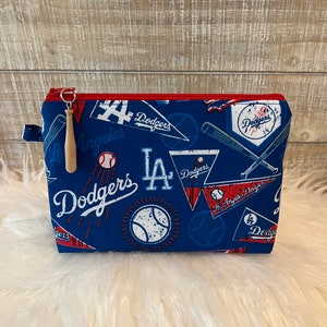 Los Angeles Dodgers Cosmetic Pouch - Dodgers Accessory Pouch - Dodgers Makeup Bag - Dodgers Boxy Bag - Dodgers Makeup Bag - LA Dodgers Gifts