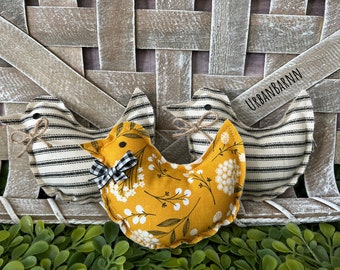 Floral Farmhouse Chicks /Chicks Bowl Fillers / Farmhouse Fabric Chicks /  Mini Fabric Chickens / Spring Decor / Tier Tray Decor