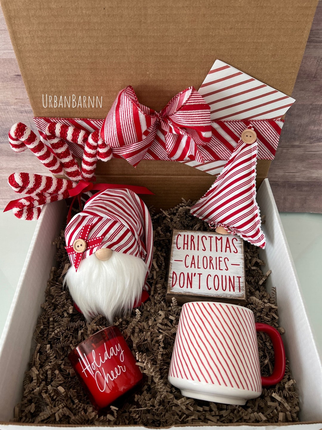 Candy Cane Gift Box Christmas Gift Box Bundle Tier Tray Etsy