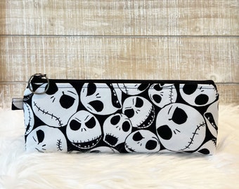 Nightmare Before Christmas Pouch - Jack and Sally Makeup Bag - Jack Nightmare Before Christmas Zipper Bag -  Jack and Sally Pencil Case