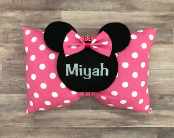 Minnie Mouse Bow Pillow, Minnie Mouse Pillow, Minnie Mouse