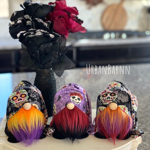 Day of the Dead Gnomes, Halloween Gnomes, Tier Tray Gnomes, Dia De Los Muertos Gnome, Sugar Skull Gnomes, Day of the Death Decor