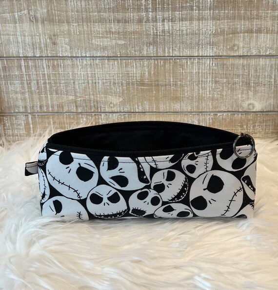 MYSOMY Halloween Make-up-Tasche – Jack Skellington Design, Wasserabweisend, 23x17x6 Cm