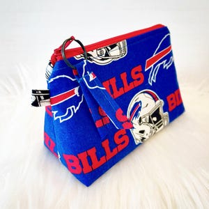 Buffalo Bills Cosmetic Pouch - Buffalo Bills Accessory Bag - Buffalo Bills Makeup Bag - Buffalo Bills Boxy - Buffalo Bills Gifts - Handmade