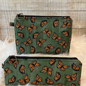 Butterfly Pencil Case - Butterfly Zipper Bag - Butterfly Makeup Bag - Butterfly Accessory Pouch - Butterfly Cosmetic - Butterfly Travel Bag