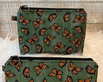 Butterfly Pencil Case - Butterfly Zipper Bag - Butterfly Makeup Bag - Butterfly Accessory Pouch - Butterfly Cosmetic - Butterfly Travel Bag