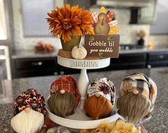 Turkey Slouchy Gnomes, Thanksgiving gnomes, Turkey Tier Tray Decorations, Thanksgiving Gifts
