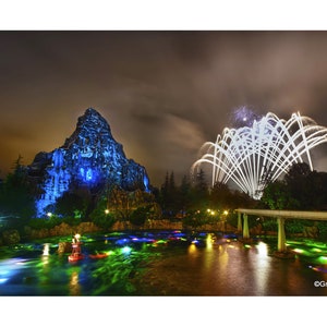 Disneyland's Matterhorn with fireworks #160, BUY 2 GET 1 -8x12 print free!! Fuji Pearl Paper  / Metal Print