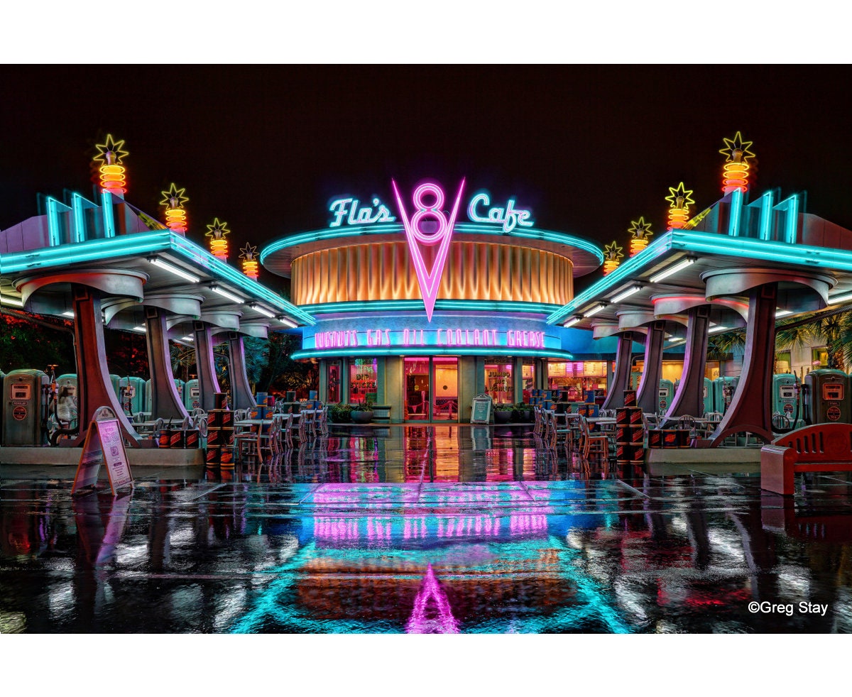 Disneyland Disney California Adventure Cars Land Flo s V8 Cafe 127 BUY 2 GET 1 8x12 Print Free Fuji Pearl Paper Metal Print Carsland Etsy UK