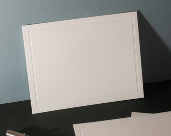 Note Cards | Blind Border Letterpress | Set of 10 | Flat Cards | Personal Stationery