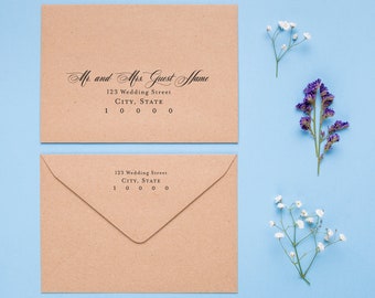 Envelope Printing with Guest Addressing / Guest Names on Envelopes / Custom Digital Calligraphy on Our or Your Envelopes