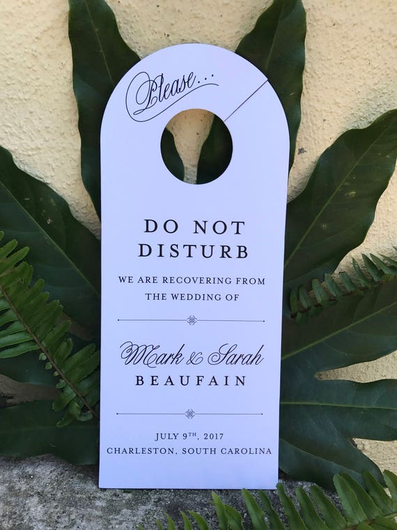 wedding door hangers do not disturb sign wedding hangover etsy