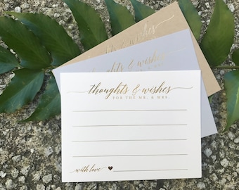 WEDDING ADVICE Cards | Advice Cards for the Bride and Groom | Guest Book Cards | Well Wishes Cards | Newlywed Advice Cards | Gold Foil