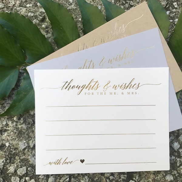 WEDDING ADVICE Cards | Advice Cards for the Bride and Groom | Guest Book Cards | Well Wishes Cards | Newlywed Advice Cards | Gold Foil