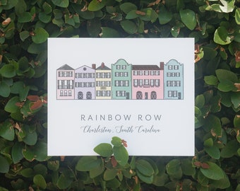 Letterpress Rainbow Row Print