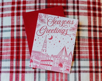 Season's Greetings Christmas Card Set / Charleston Christmas Cards / Set of 10 / Holiday Cards