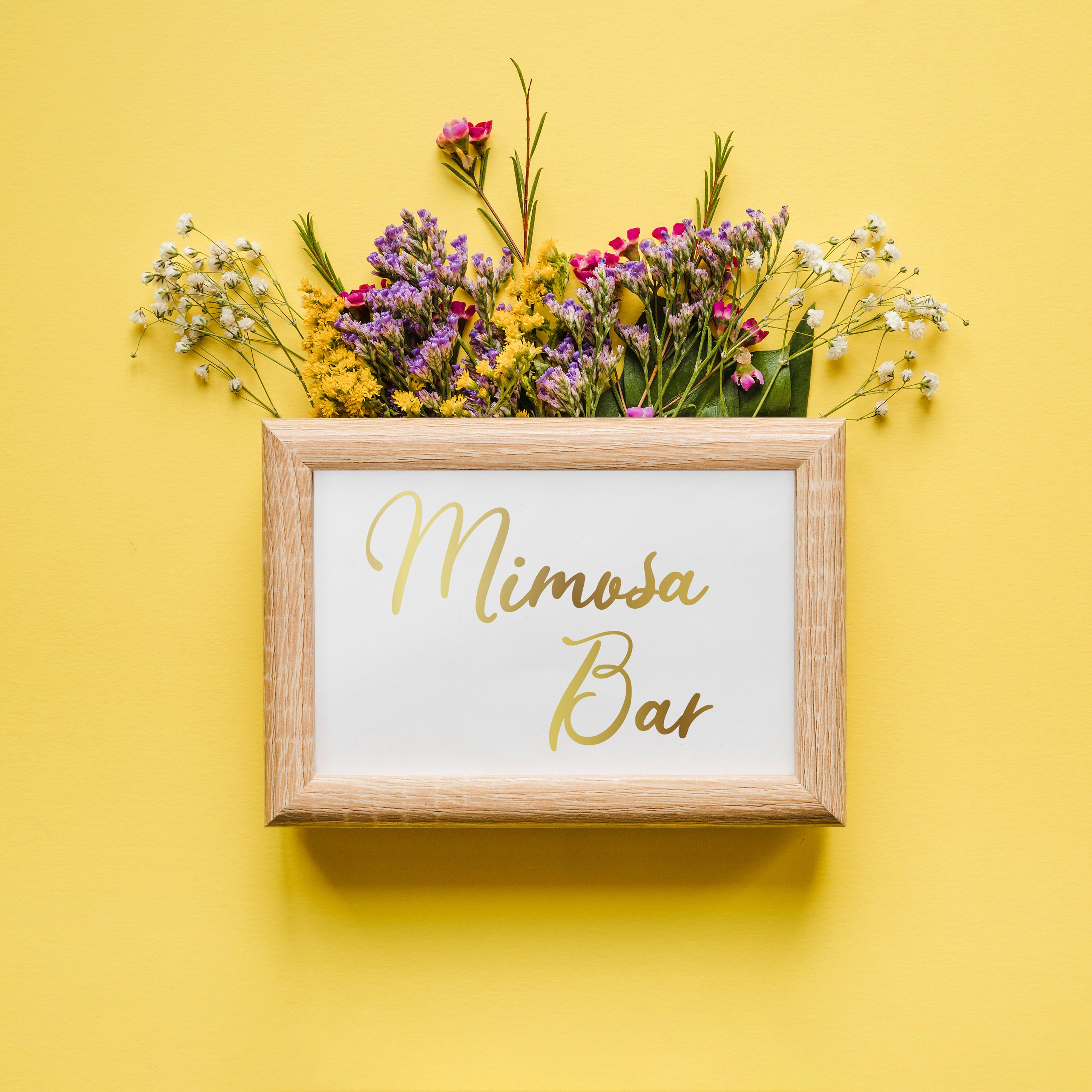 Wedding Decor Mimosa Bar Reception Sign Wedding DIY Real Foil Gold Wedding Wedding Sign Mimosa Sign