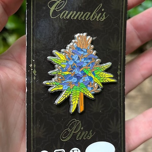 Blueberry Sherbet Cannabis Lapel pin Pot Leaf Pins, 420, Dank Nugs