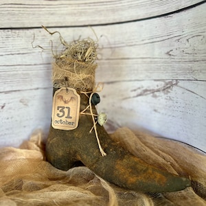 Botte de sorcière parfumée primitive, Halloween primitif, botte de sorcière, décor sorcière, décor primitif, décoration d&#39;Halloween, produits de remplissage de bols d&#39;Halloween