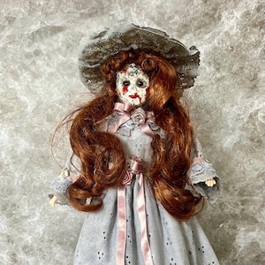 Creepy Horror Doll Jessica, Goth Doll, Spooky Doll, OOAK, Haunted Doll, Halloween Decor