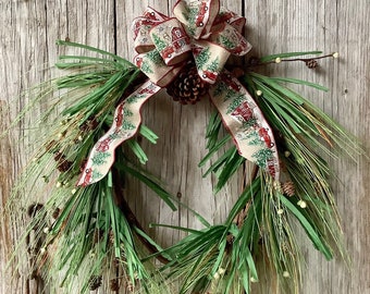 Rustic Pine Wreath with Mini Pine Cones and Berries