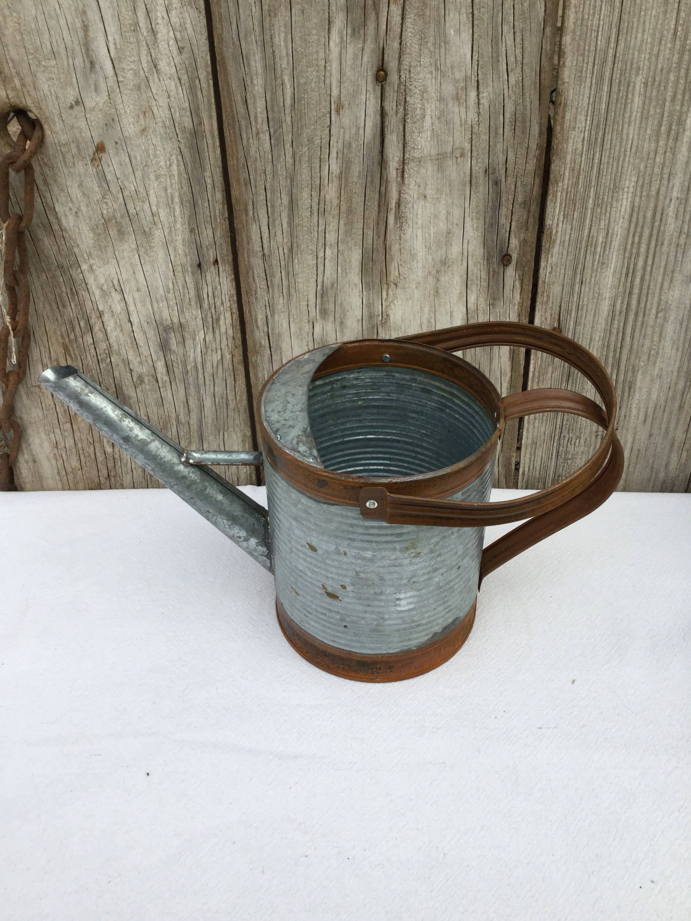 Galvanized Metal and Rusty Tin Watering Can