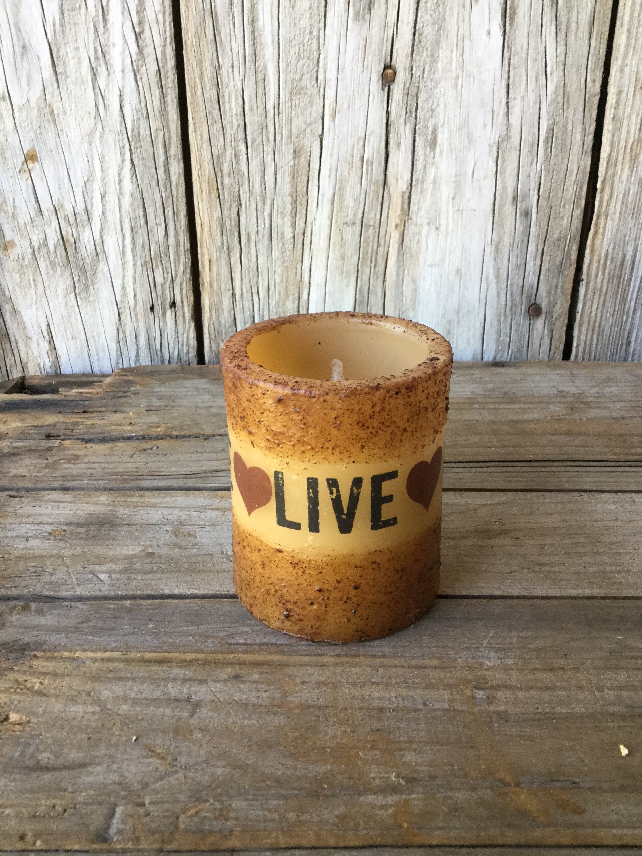 Live Laugh Love Pillar Candle