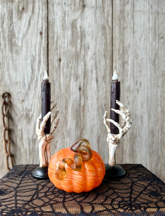 Skeleton Hands Taper Candle Holders Centerpeice With Black LED Etsy