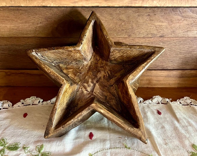 Featured listing image: Star Shape Wood Dough Bowl