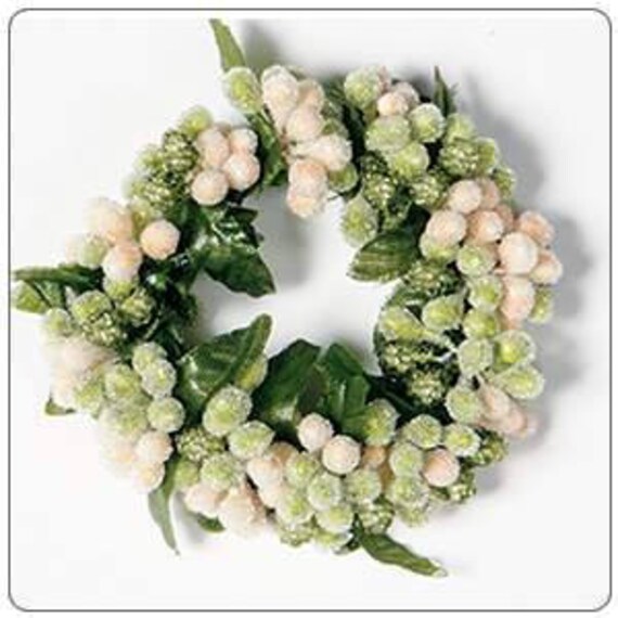 Mini Candle Ring Green and Cream Candle Rings Spring Decor Etsy