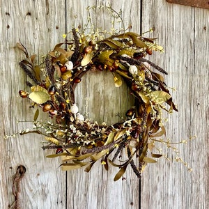 Fall Mini Wreath with Acorns, Pine Cones and Berries, Autumn Wreath, Fall Centerpiece, Fall Decor, Autumn Decor, Farmhouse Wreath