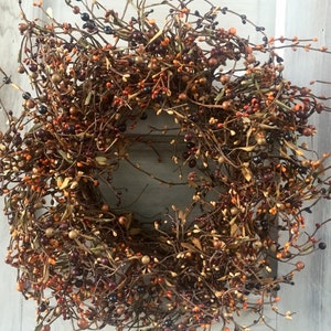 Fall Wreath, Autumn Wreath, Pip Berry Wreath, Country Wreath, Primitive Wreath, Rustic Wreath, Country Decor, Primitive Decor