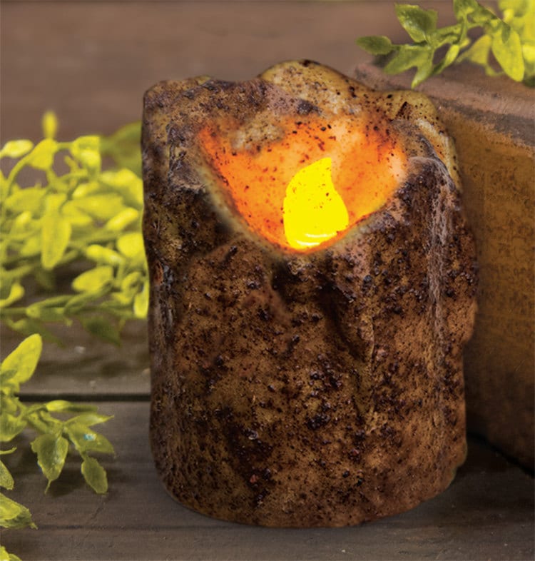 Grungy Pillar Candle, Primitive Candles, Pillar Candle, Rustic Candle