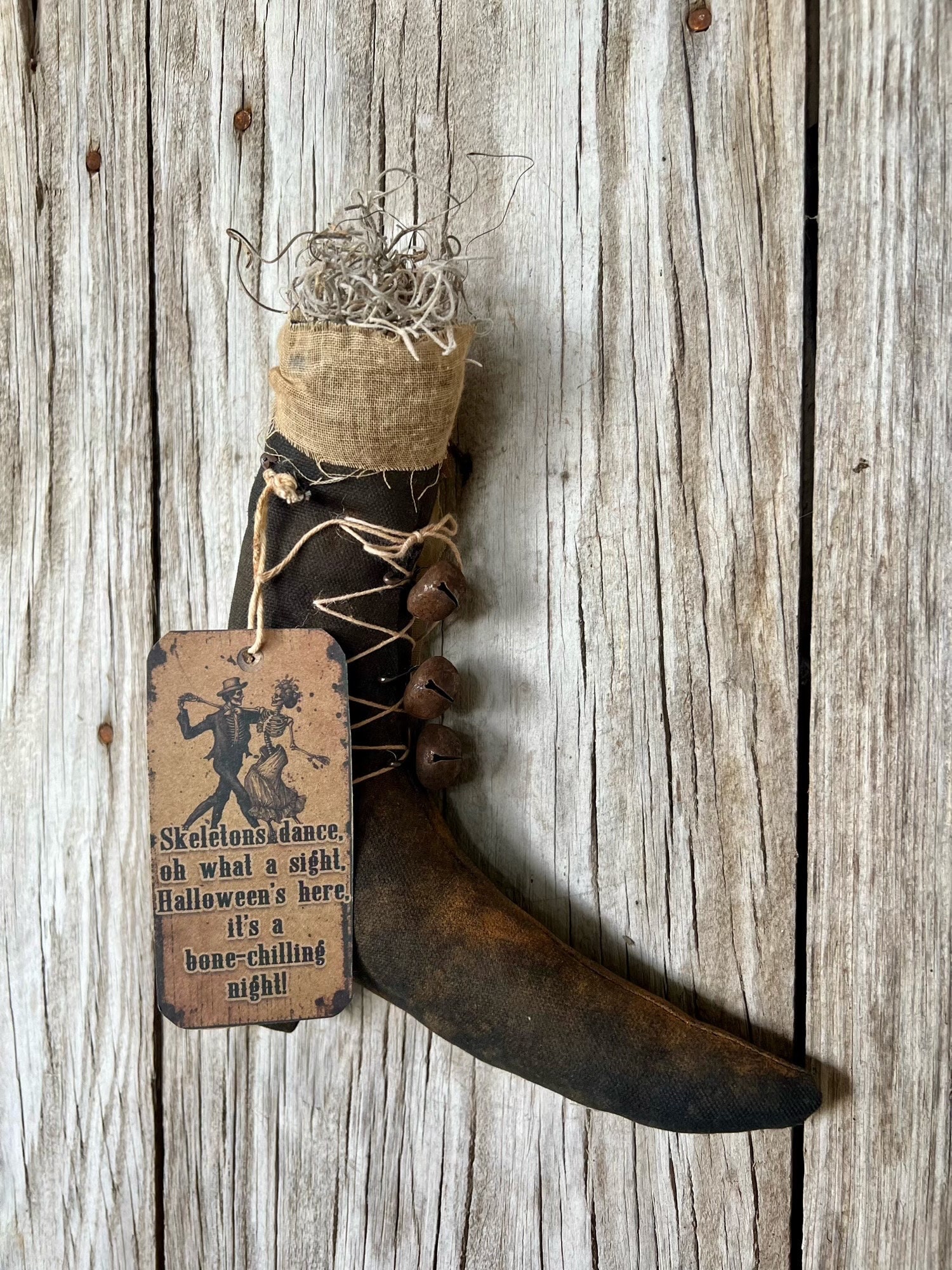 Primitive Scented Witch Boot, Primitive Halloween, Witch Boot, Witch Decor, Primitive Decor, Halloween Decor, Rustic Decor,