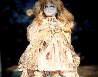 Creepy Doll, Horror Doll, Ghost Doll, Halloween Decor, Spooky Doll, Goth Art Doll