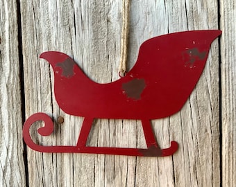 Red Sleigh Ornament