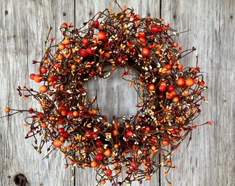 Jobflower Ghirlanda Autunnale Per Porta, 61 Cm, Con Fiori Arancioni Fatti A Mano, Decorazione Per Ringraziamento E Raccolto