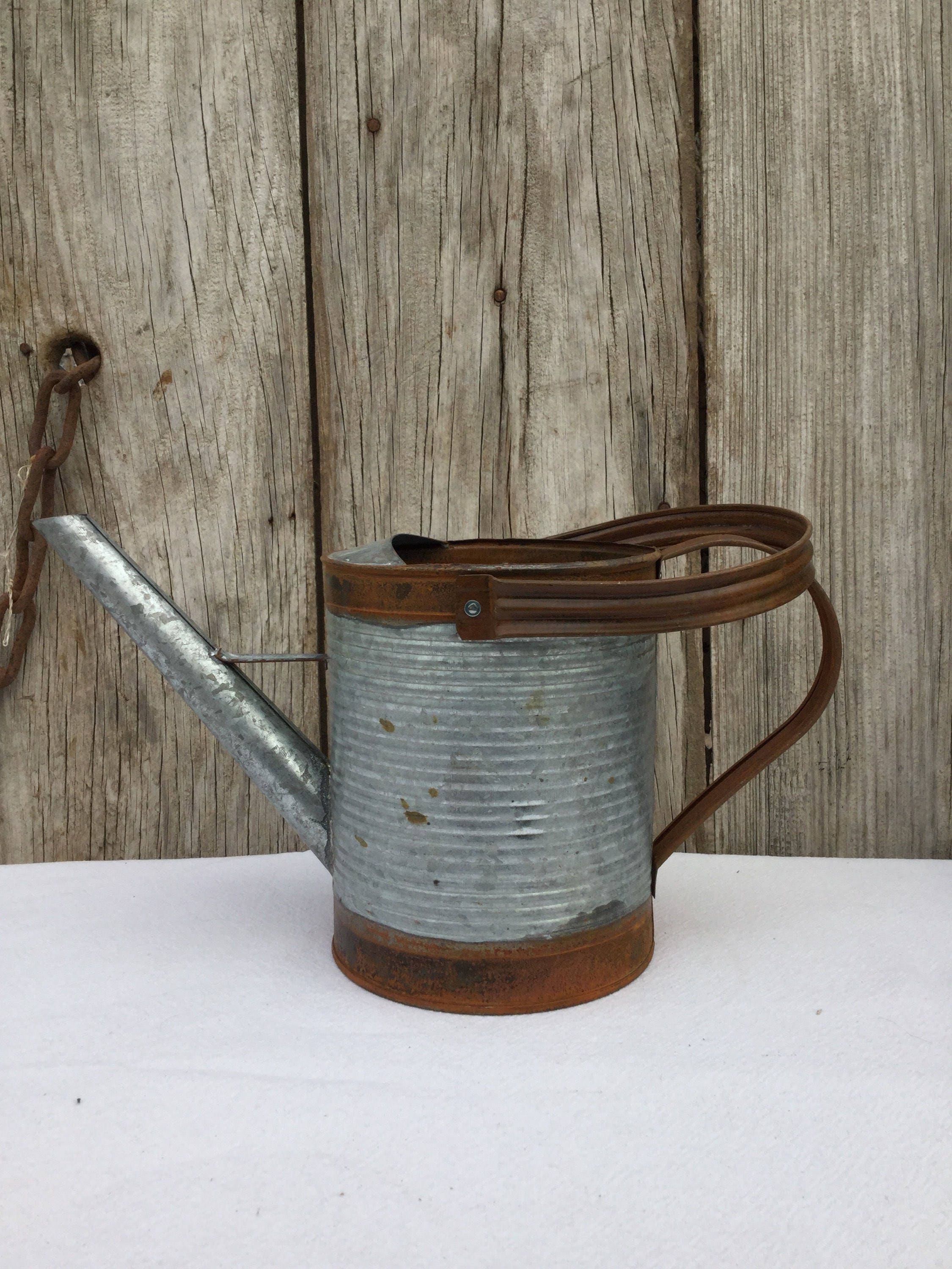 Galvanized Metal and Rusty Tin Watering Can