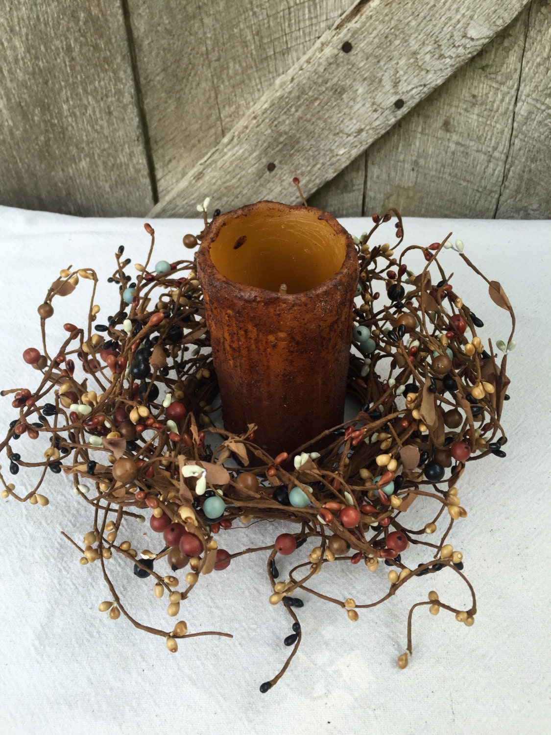 Pip Berry Candle RingSmall Grapevine WreathPip Berry Wreath Pip