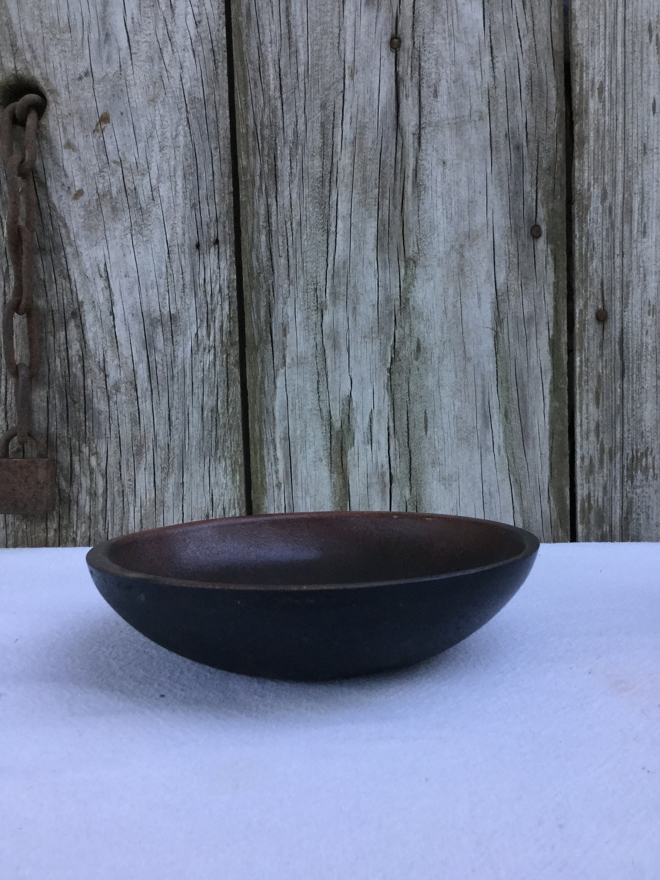 Distressed Black Wood Bowl