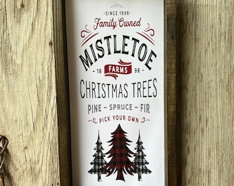 Mistletoe Farms Christmas Trees Canvas Sign