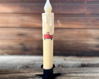 Red Truck Taper Candle