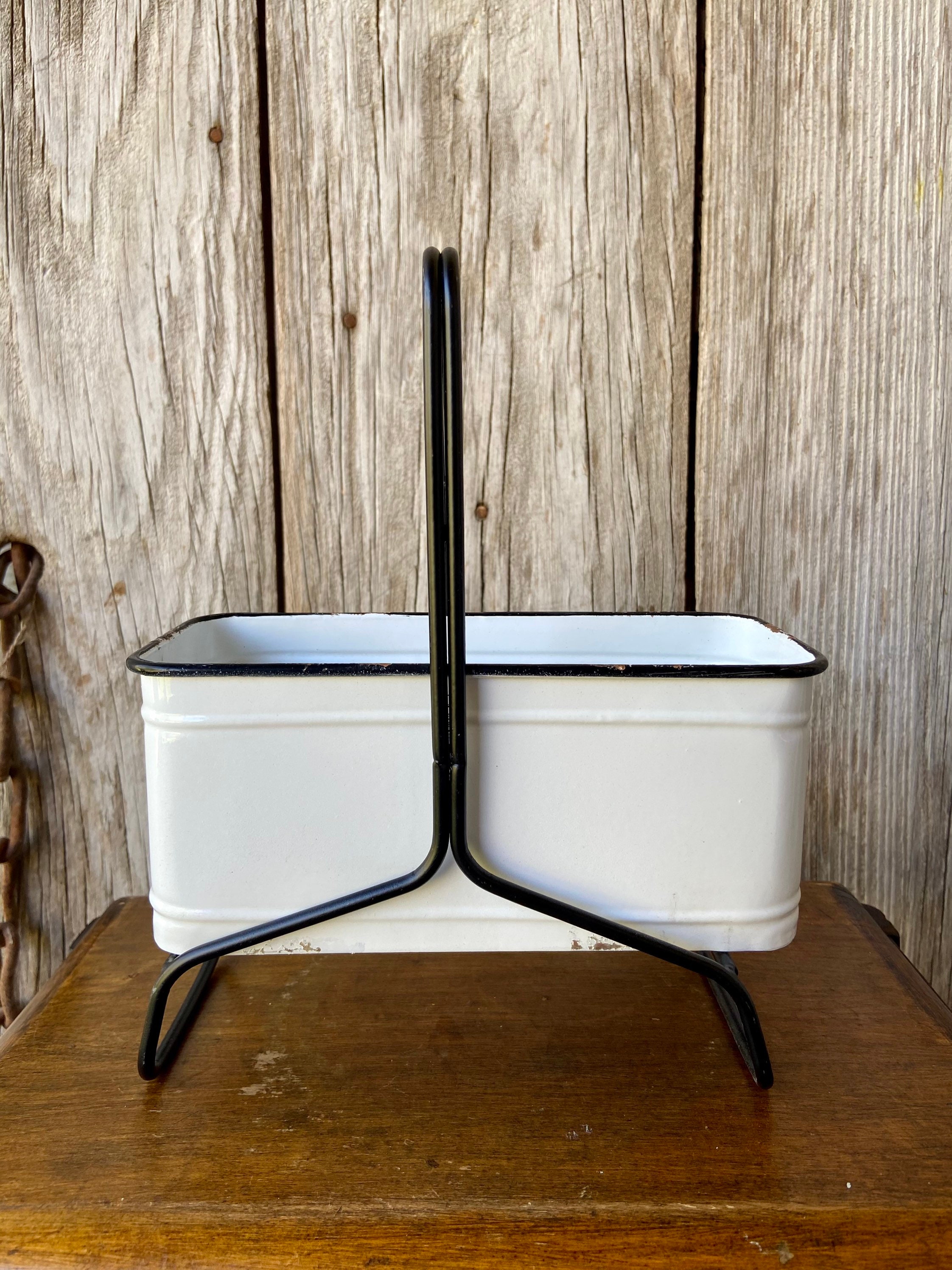 White Enamel Caddy