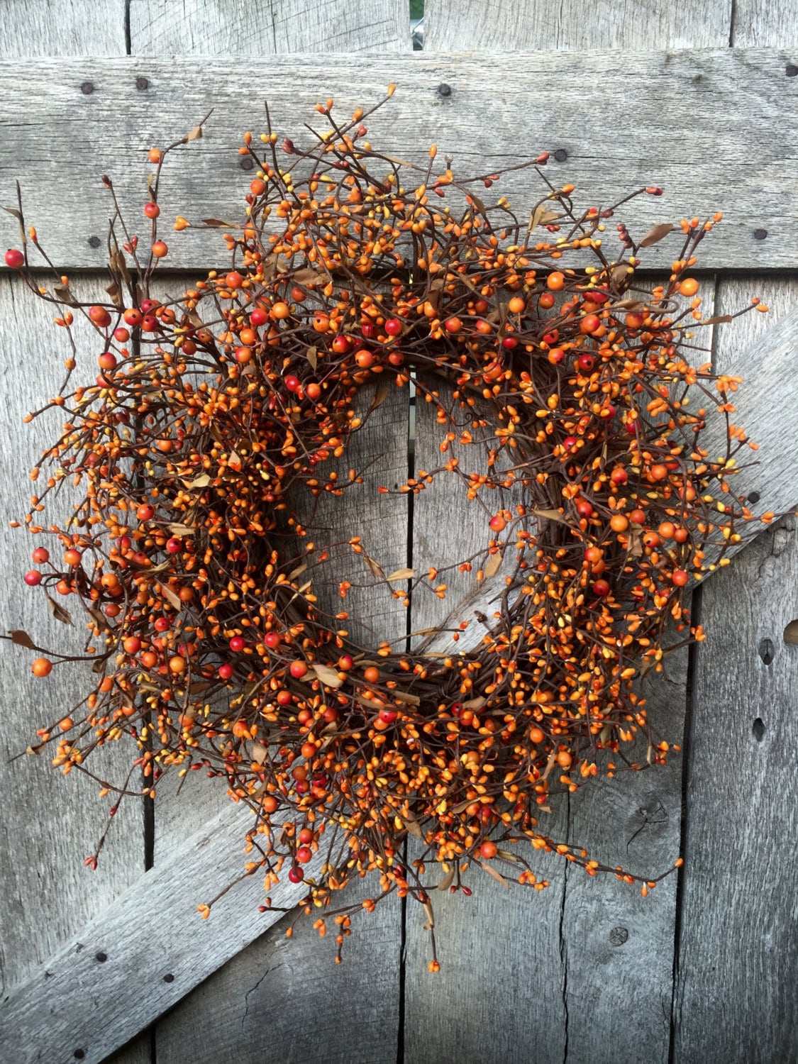 Factory Direct Craft Rustic Burlap and Harvest Orange Pip Berry Garland for  Autumn and Fall Home Décor