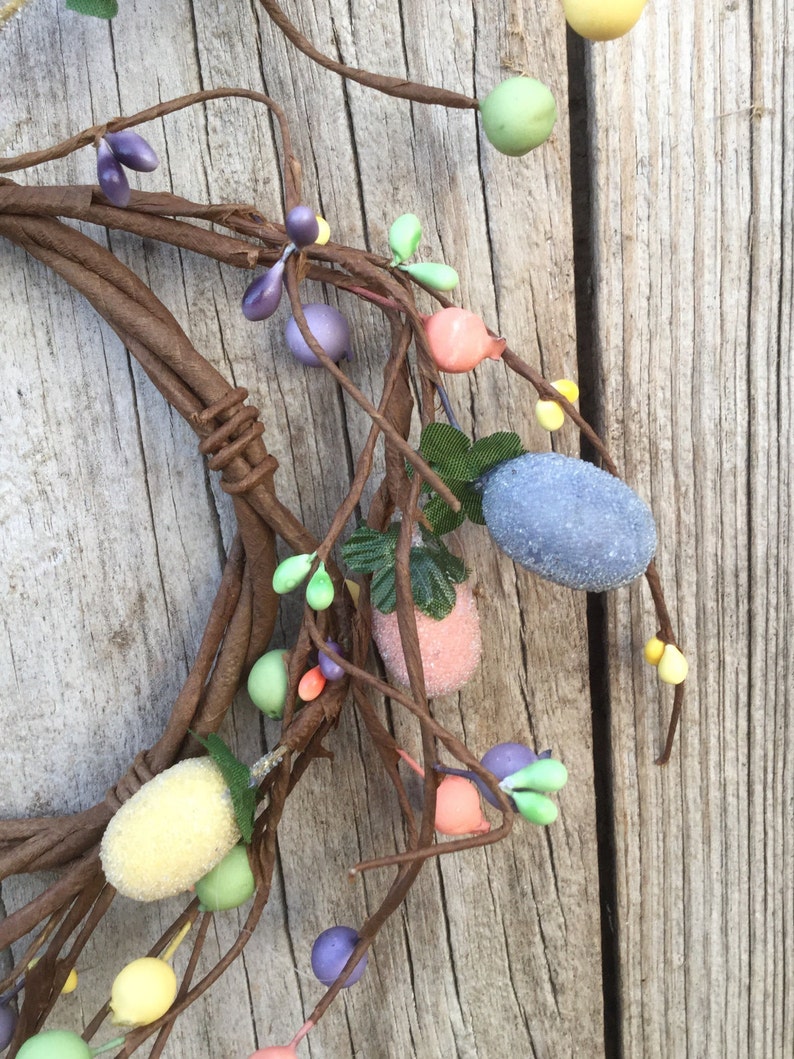 Easter Egg Candle Ring with Pip Berries Mini Easter Wreath Etsy