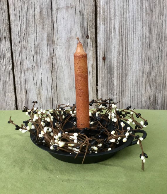 NEW Primitve Vintage Farmhouse Black Wrought Iron INFINITY Taper Candle Holder